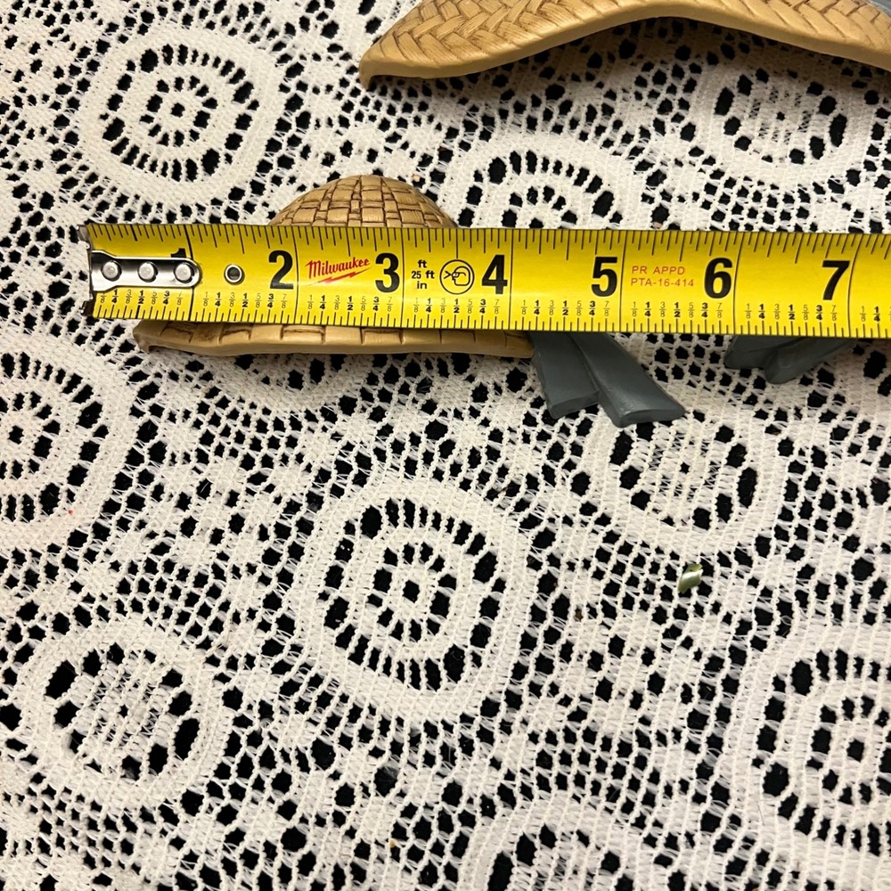 Vintage Homco Straw Wicker Hat Blue Bow Wall Plaques | Set of 3 | Cottage - Picture 10 of 11